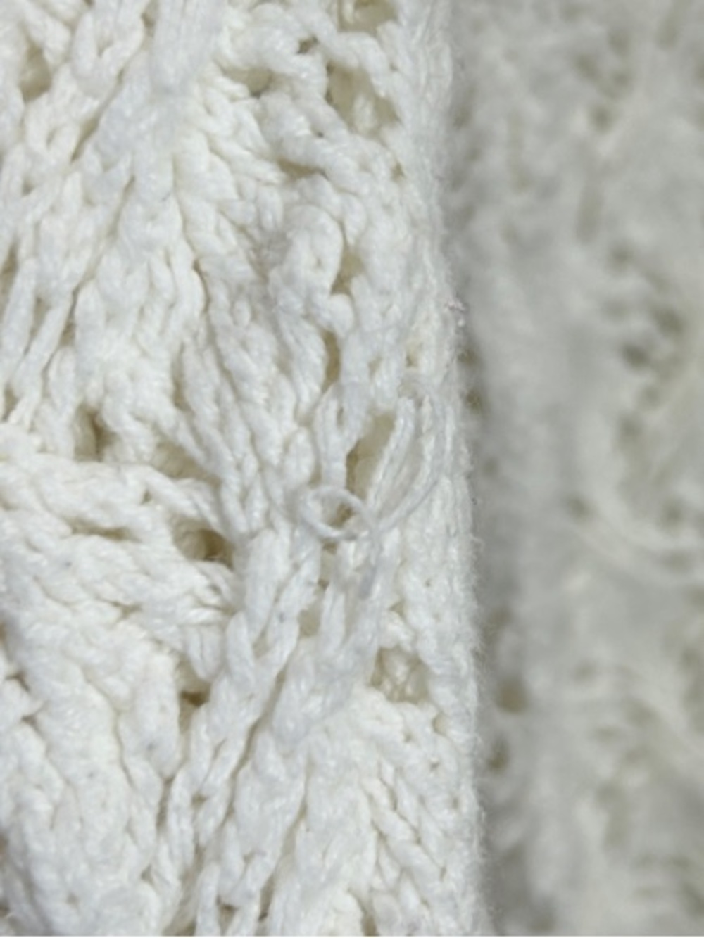 Leo & Nicole White Open Front Pointelle Crochet Knit Cardigan Sweater XXL - Picture 8 of 9